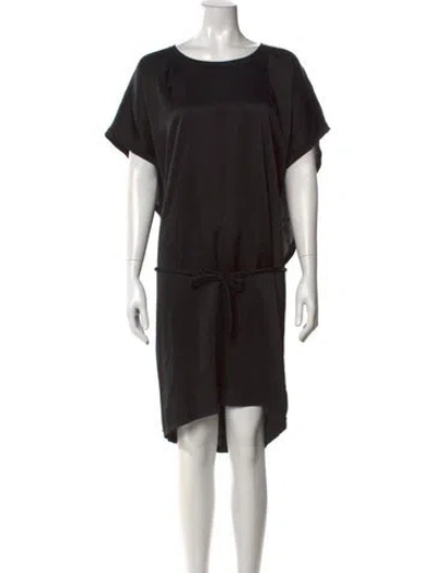 Pre-owned Lanvin Crew Neck Knee-length Dress In Black