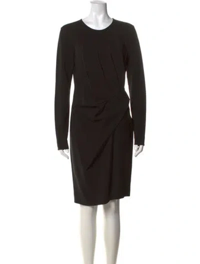 Pre-owned Lanvin Crew Neck Knee-length Dress In Black