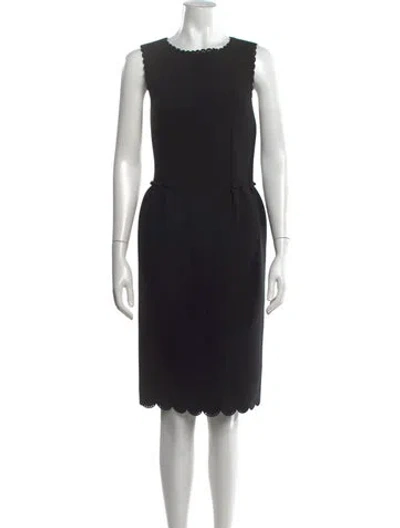 Pre-owned Lanvin Crew Neck Knee-length Dress In Black