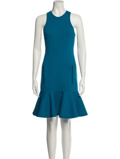 Pre-owned Lanvin Crew Neck Knee-length Dress In Blue