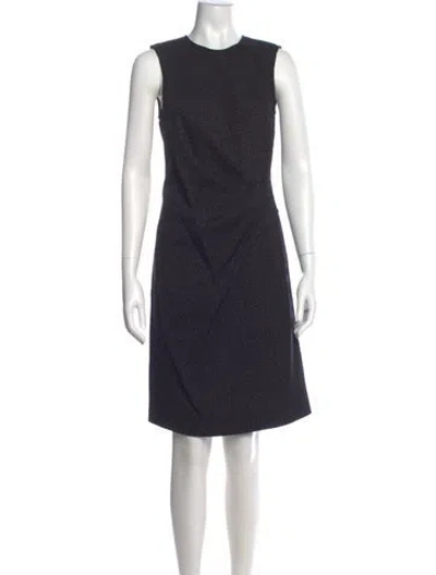Pre-owned Lanvin Crew Neck Knee-length Dress In Blue