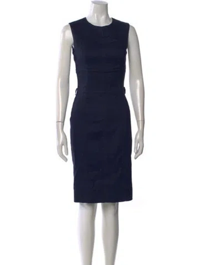 Pre-owned Lanvin Crew Neck Knee-length Dress In Blue