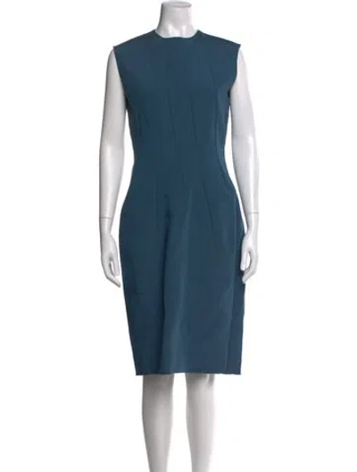 Pre-owned Lanvin Crew Neck Knee-length Dress In Blue