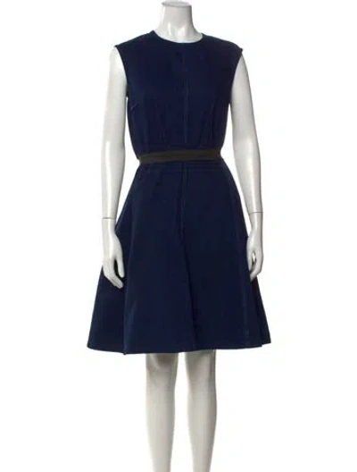 Pre-owned Lanvin Crew Neck Knee-length Dress In Blue