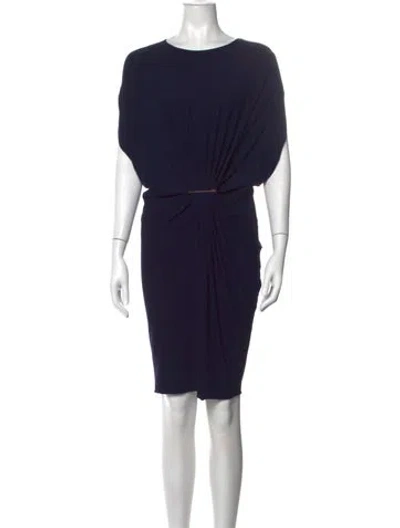 Pre-owned Lanvin Crew Neck Knee-length Dress In Blue