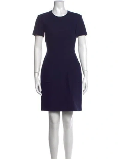 Pre-owned Lanvin Crew Neck Knee-length Dress In Blue/purple