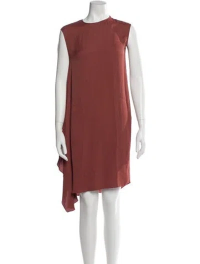 Pre-owned Lanvin Crew Neck Knee-length Dress In Brown
