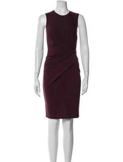 Pre-owned Lanvin Crew Neck Knee-length Dress In Burgundy