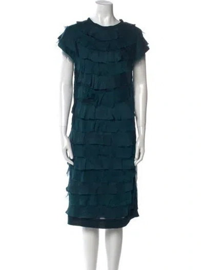 Pre-owned Lanvin Crew Neck Knee-length Dress In Green