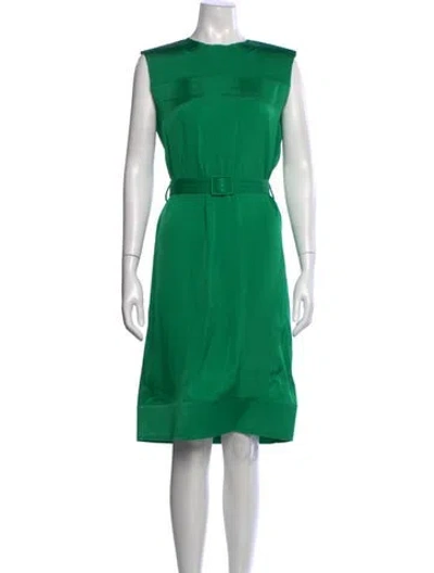 Pre-owned Lanvin Crew Neck Knee-length Dress In Green