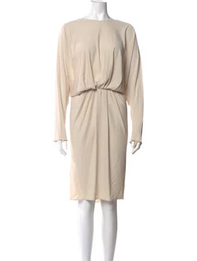 Pre-owned Lanvin Crew Neck Knee-length Dress In Neutral