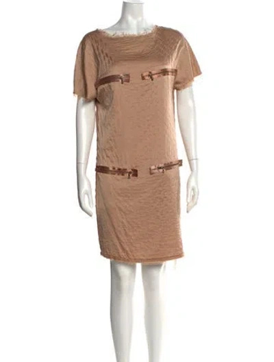 Pre-owned Lanvin Crew Neck Knee-length Dress In Neutral