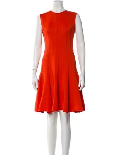Pre-owned Lanvin Crew Neck Knee-length Dress In Orange