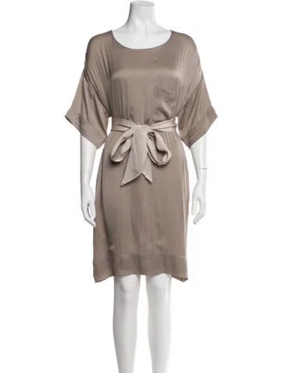 Pre-owned Lanvin Crew Neck Knee-length Dress In Purple