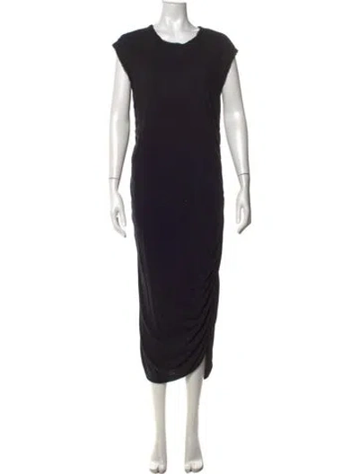 Pre-owned Lanvin Crew Neck Long Dress In Black