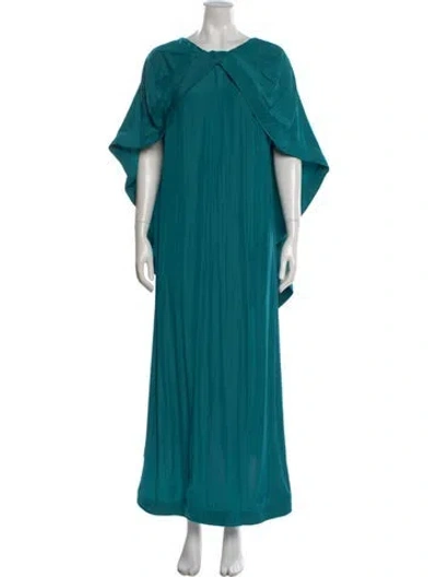 Pre-owned Lanvin Crew Neck Long Dress In Green