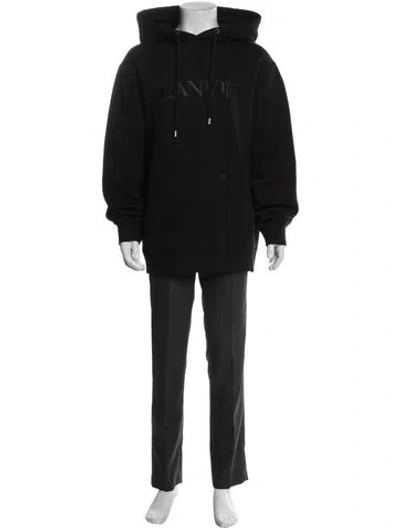 Pre-owned Lanvin Crew Neck Long Sleeve Hoodie In Black
