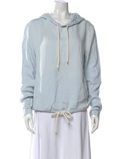 Pre-owned Lanvin Crew Neck Long Sleeve Hoodie In Blue