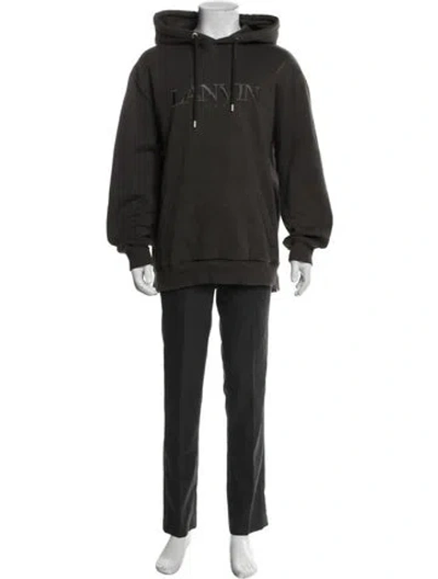 Pre-owned Lanvin Crew Neck Long Sleeve Hoodie In Green