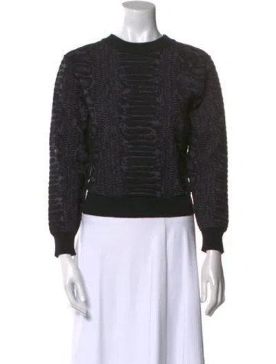 Pre-owned Lanvin Crew Neck Long Sleeve Sweatshirt In Black