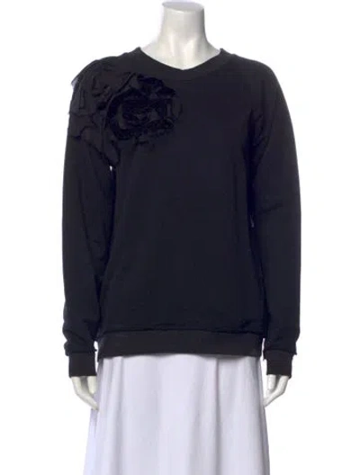 Pre-owned Lanvin Crew Neck Long Sleeve Sweatshirt In Black