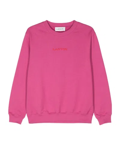 Lanvin Crew Neck Long Sleeve Sweatshirt In Pink