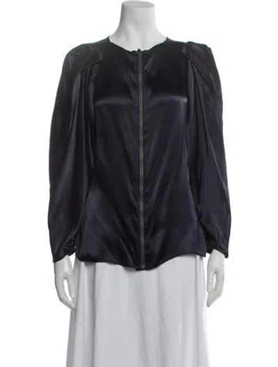 Pre-owned Lanvin Crew Neck Long Sleeve Top In Blue