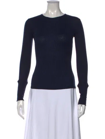 Pre-owned Lanvin Crew Neck Long Sleeve Top In Blue