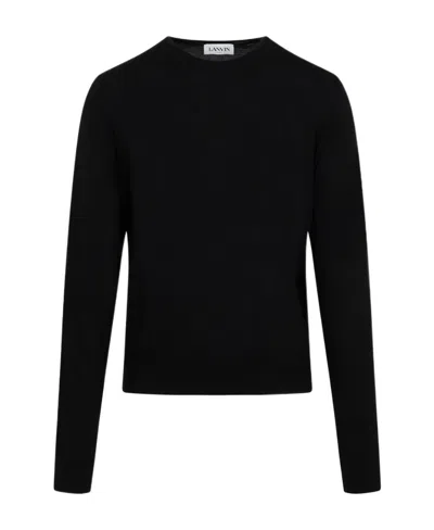 Lanvin Crew-neck Merino Jumper In Black