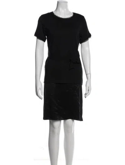 Pre-owned Lanvin Crew Neck Midi Length Dress In Blue