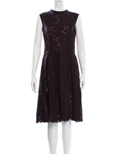 Pre-owned Lanvin Crew Neck Midi Length Dress In Gray