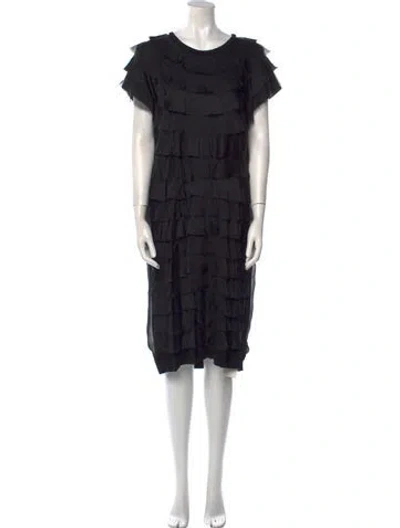 Pre-owned Lanvin Crew Neck Midi Length Dress In Multi