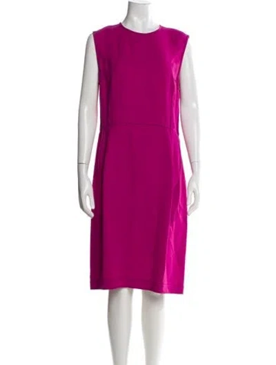 Pre-owned Lanvin Crew Neck Midi Length Dress In Purple