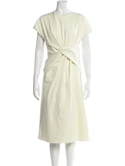 Pre-owned Lanvin Crew Neck Midi Length Dress W/ Tags In Yellow