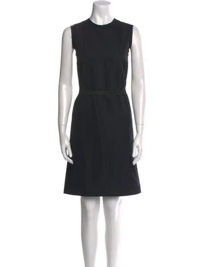 Pre-owned Lanvin Crew Neck Mini Dress In Black