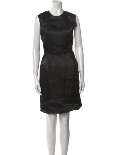 Pre-owned Lanvin Crew Neck Mini Dress In Black
