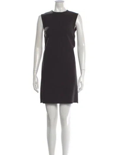 Pre-owned Lanvin Crew Neck Mini Dress In Black
