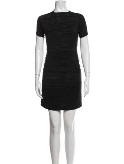 Pre-owned Lanvin Crew Neck Mini Dress In Black