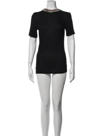 Pre-owned Lanvin Crew Neck Mini Dress In Black