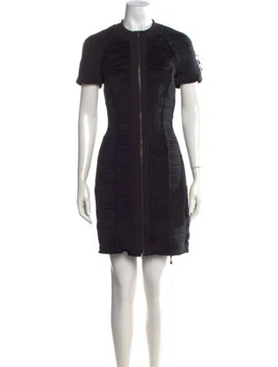 Pre-owned Lanvin Crew Neck Mini Dress In Black