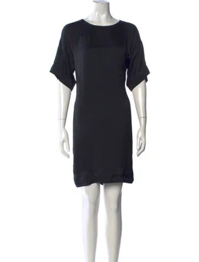 Pre-owned Lanvin Crew Neck Mini Dress In Black