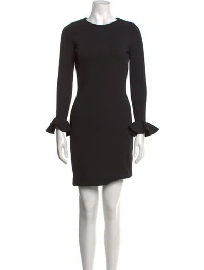 Pre-owned Lanvin Crew Neck Mini Dress In Black