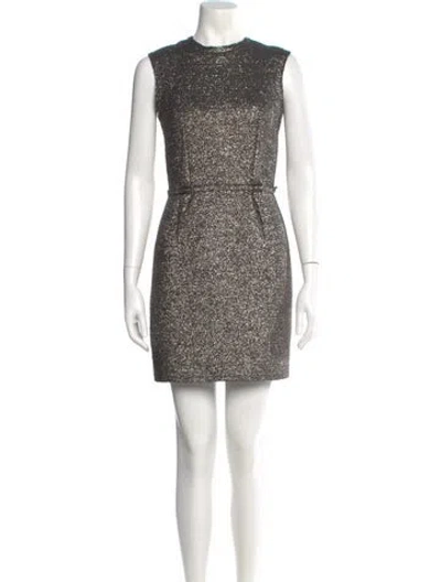 Pre-owned Lanvin Crew Neck Mini Dress In Gray