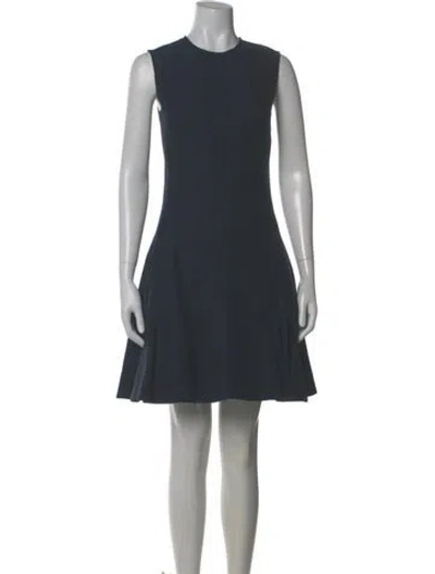 Pre-owned Lanvin Crew Neck Mini Dress In Gray