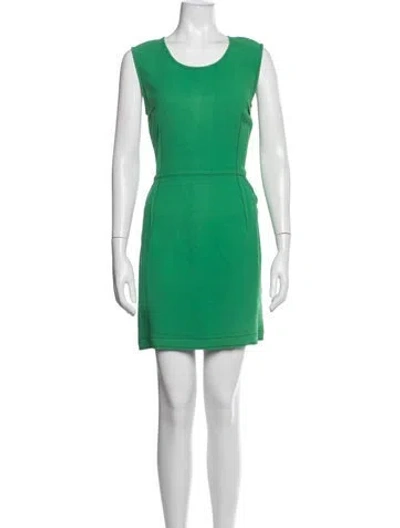 Pre-owned Lanvin Crew Neck Mini Dress In Green