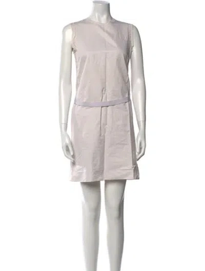 Pre-owned Lanvin Crew Neck Mini Dress In Neutral