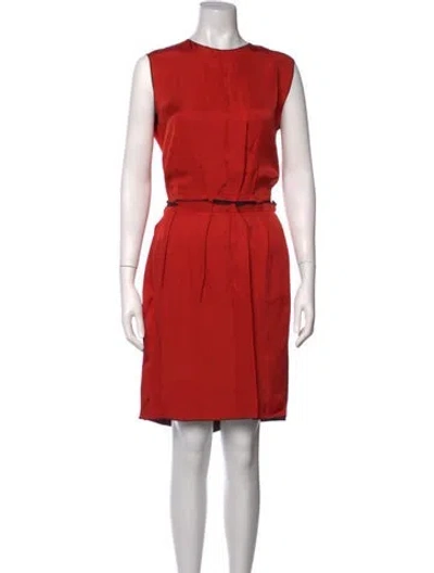 Pre-owned Lanvin Crew Neck Mini Dress In Orange