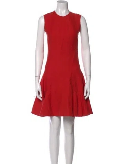 Pre-owned Lanvin Crew Neck Mini Dress In Orange