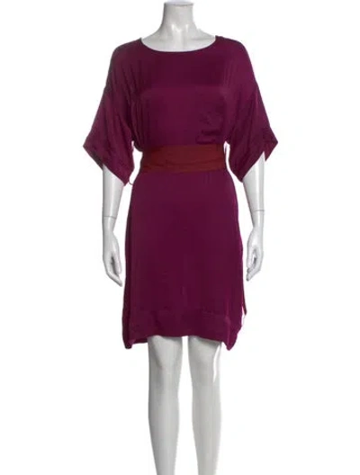 Pre-owned Lanvin Crew Neck Mini Dress In Purple