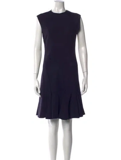 Pre-owned Lanvin Crew Neck Mini Dress W/ Tags In Blue